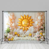 Lofaris Sweet Floral Sun Balloon Curtain Cake Smash Backdrop